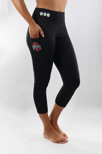 1103 - The Ohio State University "Victory" Cell Phone Pocket Capri/Black