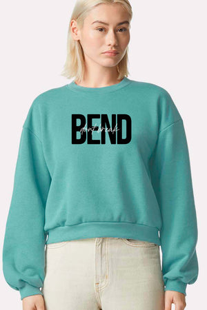 4313 - Women's "Bend Don't Break" Crop Crewneck - Teal