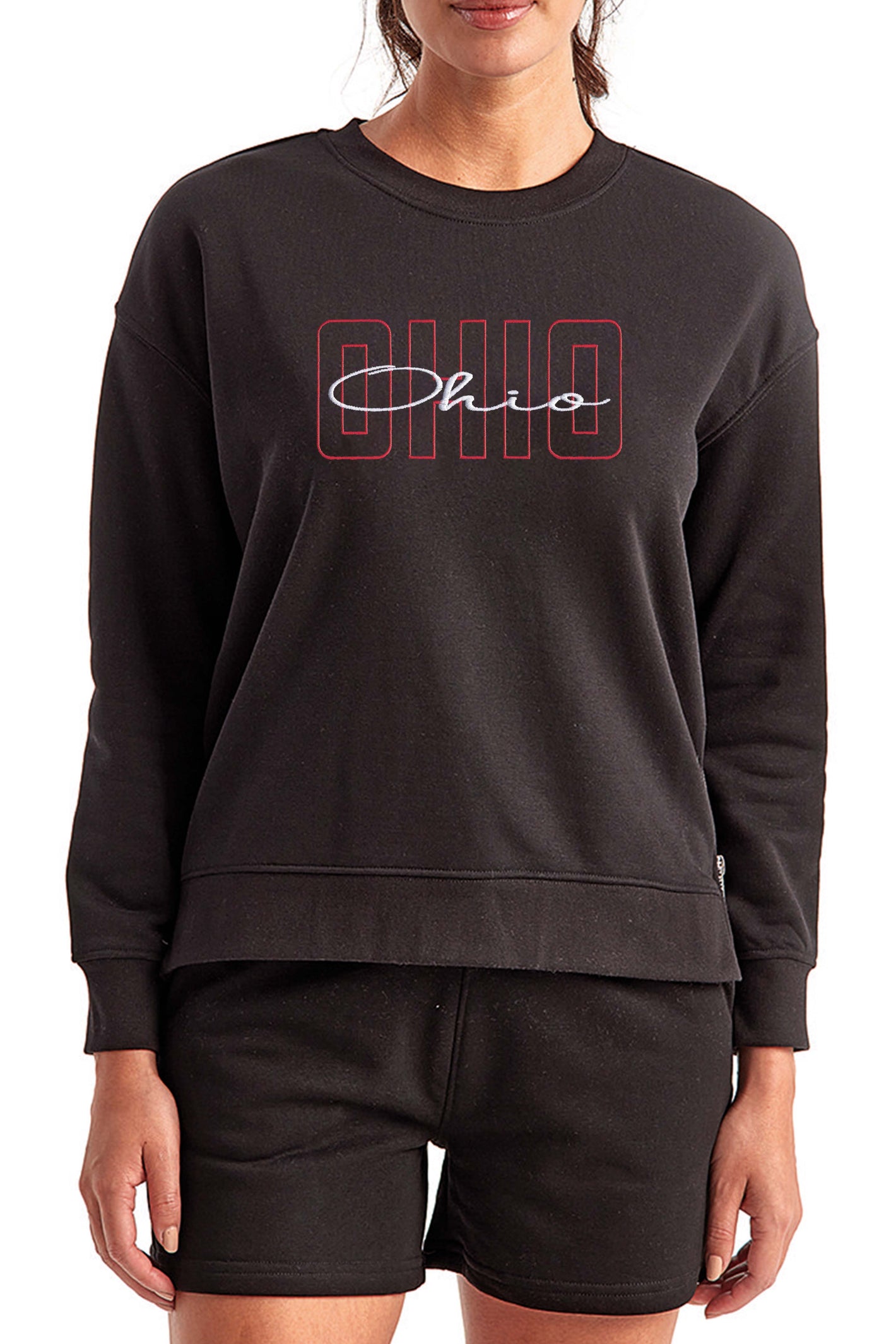 5401 - Ohio Love Side Zip Crewneck Sweatshirt - Charcoal