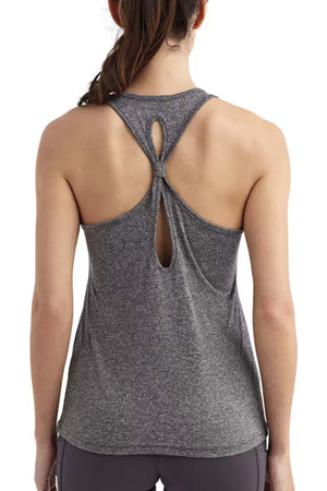 2303 - The Bend Scarlet and Grey Keyhole Tank - Grey