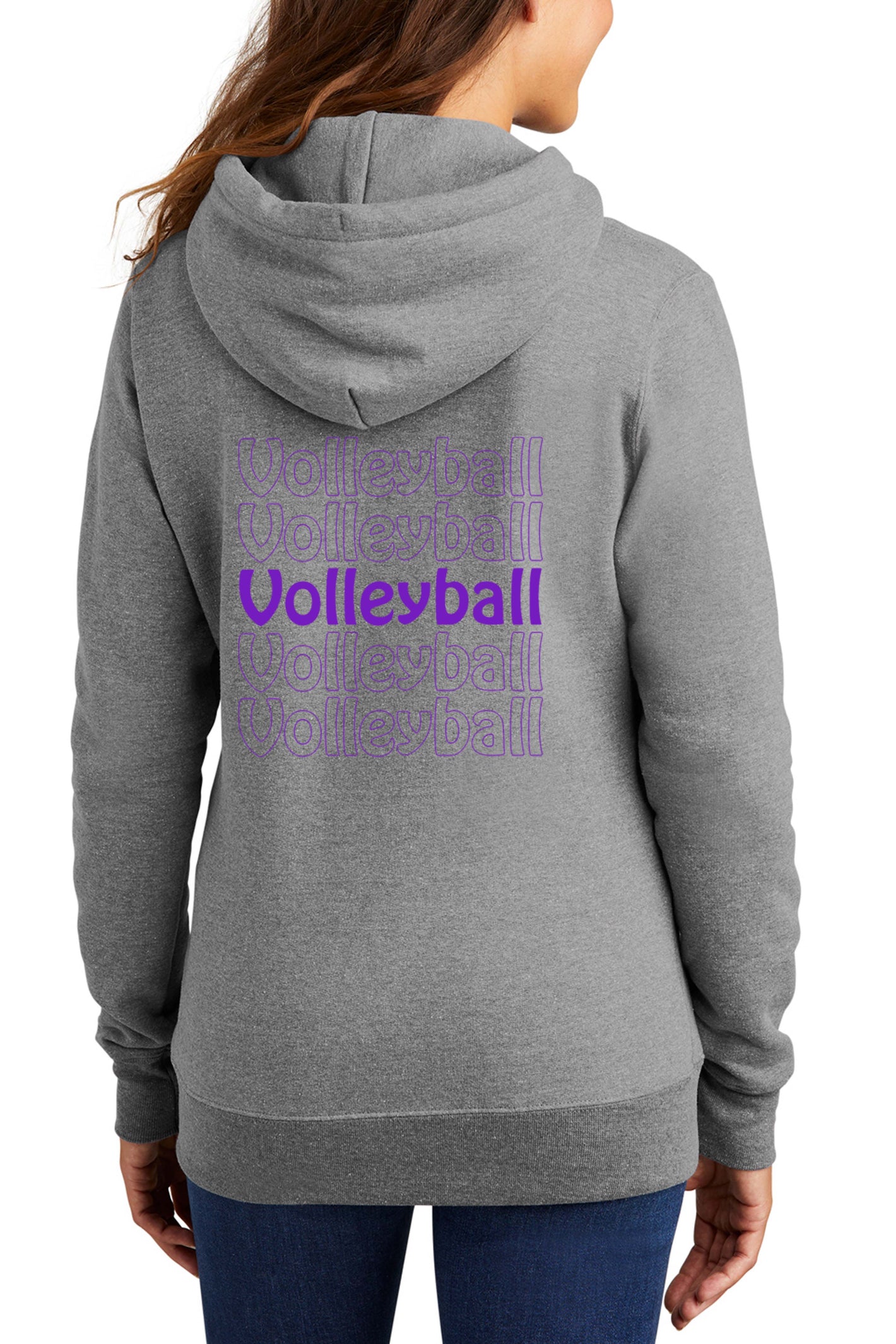 Midweight Volleyball Womens Hoodie/Heather Grey