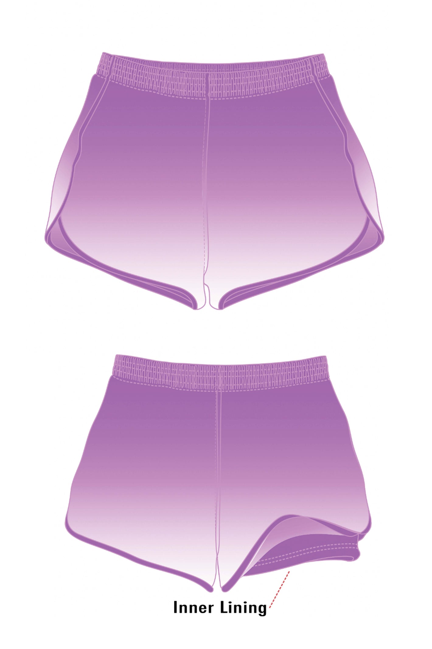 The "Emily Londot V-Ball x Bend" Roller Short / Purple and White Ombre