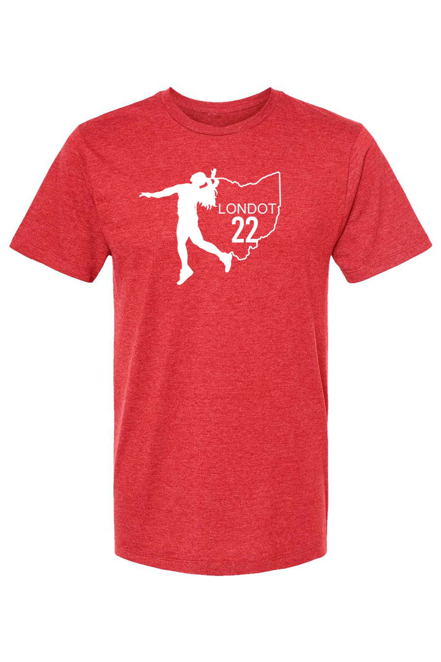 5124 - The "Emily Londot #22 Ohio V-ball x Bend" Unisex Short Sleeve Tee/Heather Red