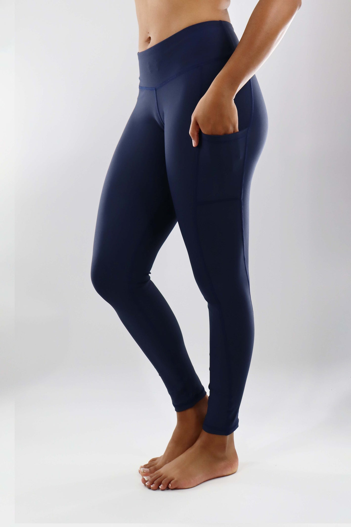 4103 - The "Victory" Cell Phone Pocket Legging/Navy - FINAL SALE