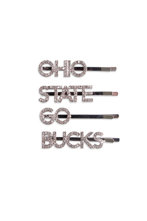 1105 - Ohio State Rhinestone Bobbi Pins