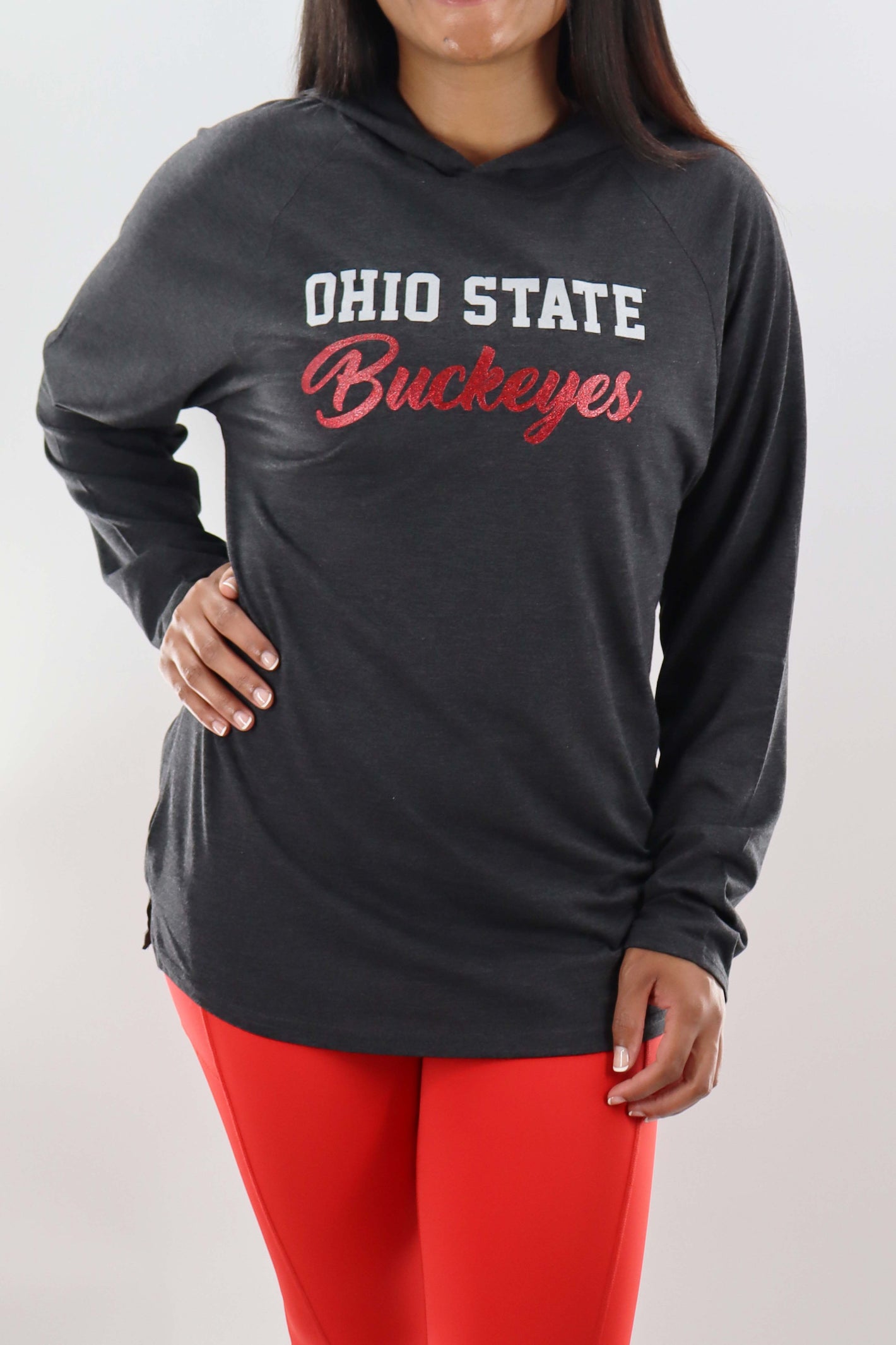 2115 - Ohio State "Buckeyes Bling Script" Unisex Lightweight Hoodie - Black