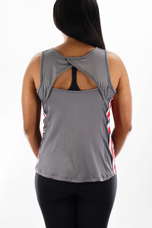 2407 - Ohio State University Womens Open Back Tank - Grey