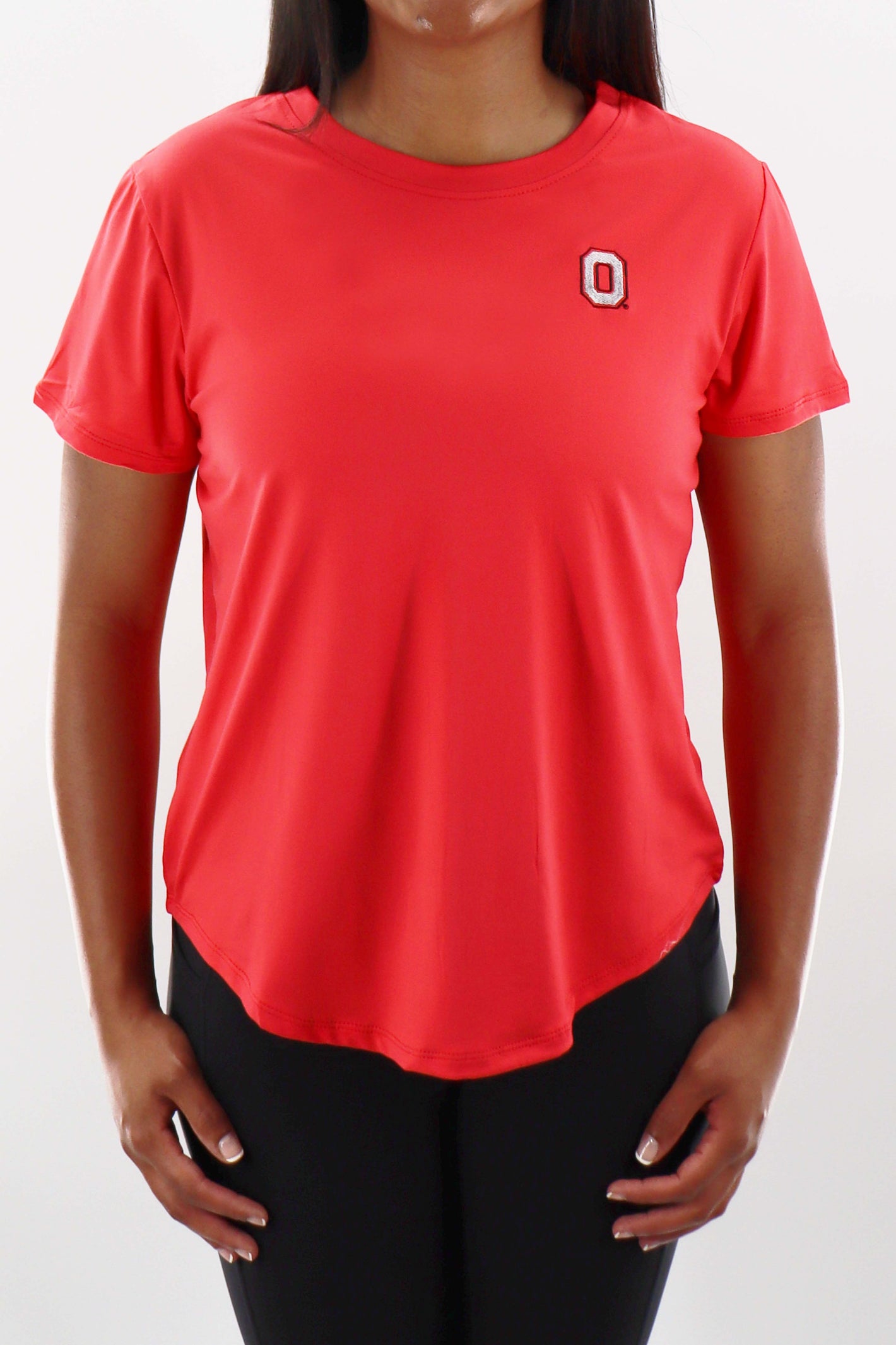 1312 - Ohio State Womens Open Back Short Sleeve Tee- Red