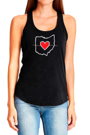 2300 - Ohio Love Gathered Back Tank - Black