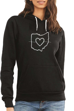 2105 - Ohio Love Unisex Fit Hoodie - Heather Black