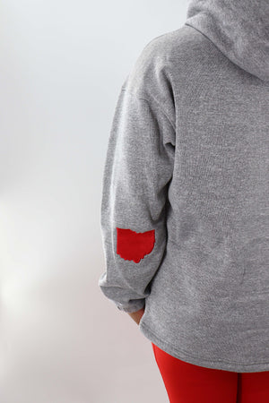 2316 - Ohio Love Snorkel Neck Hoodie - Heather Grey