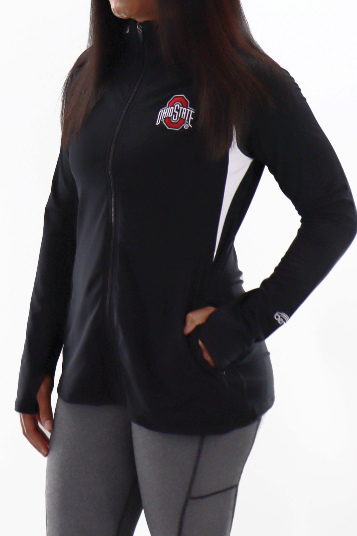 2008 - OSU Athletic O Full Zip Panel Pullover - Black & White