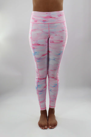 3204 - The Perfect Pocket Legging- Pink Watercolor Print