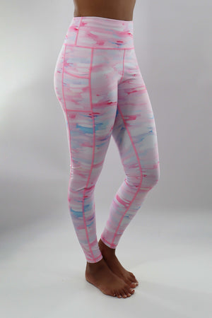 3204 - The Perfect Pocket Legging- Pink Watercolor Print