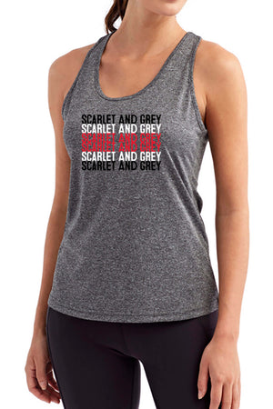 2303 - The Bend Scarlet and Grey Keyhole Tank - Grey