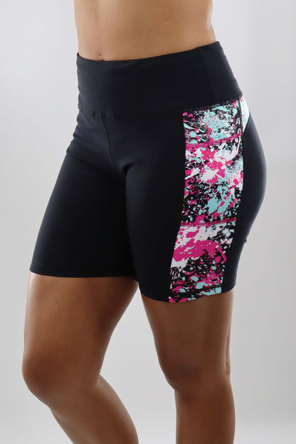 3202 - The Perfect Pocket Womens Splatter Paint Biker Short