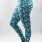 3317 - The Bend Perfect Pocket Legging - Teal/White/Navy Stencil Print