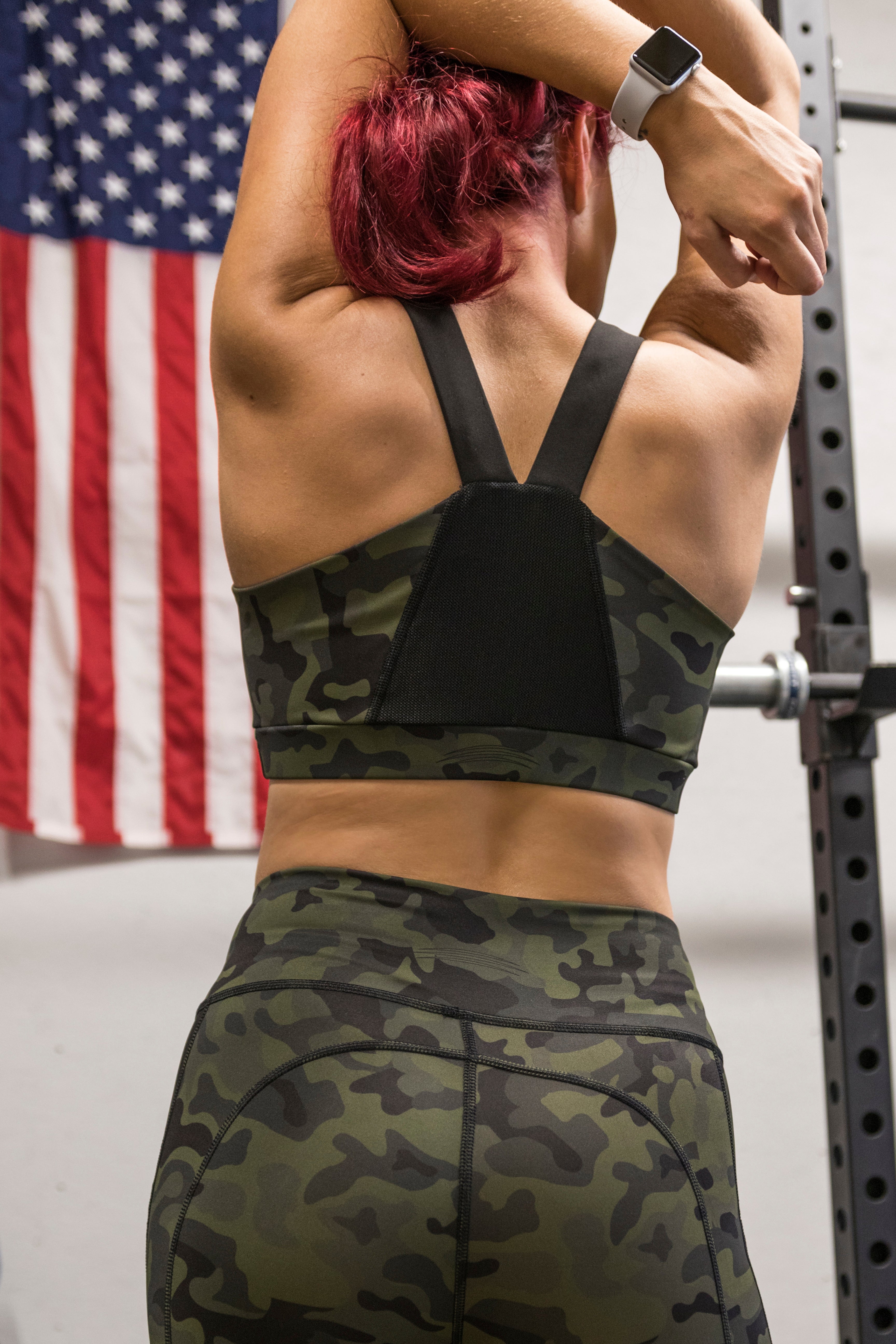 Olive and Navy Camo Sports Bra – CoreyPaigeDesigns